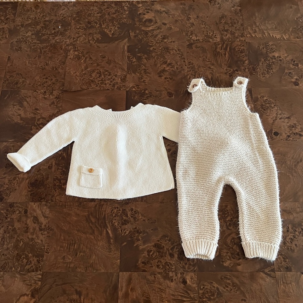 Cream Zara baby clothes
